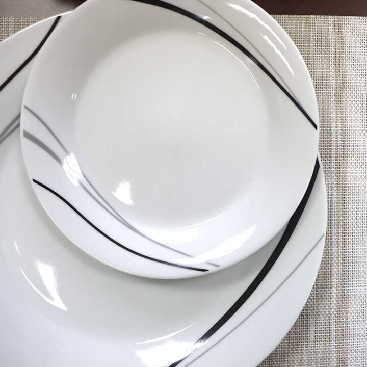 JEDILNI SERVIS 30/1 S SKODELICAMI PORCELANASTI - NOIR WAVE