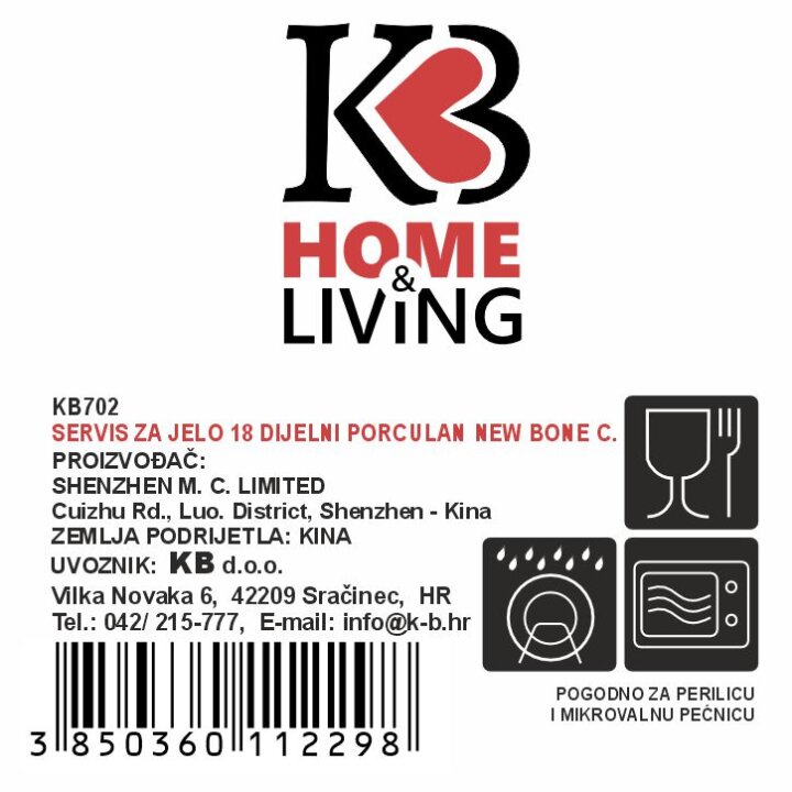 JEDILNI SERVIS 18-DELNI NEW BONE PETITE GARDEN PORCELAN, OKRAŠEN – VALOVIT ROB