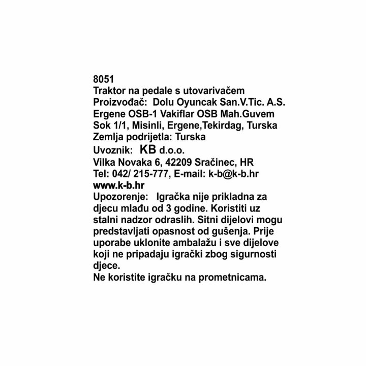 TRAKTOR NA PEDALA Z NAKLADAČEM